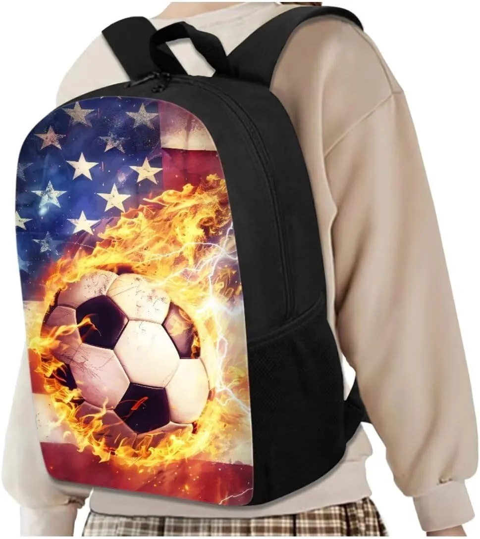 American Football Boys Backpacks for Elementary School Bags for Kids 8Th with Lunch Box Water Bottle Holder with Strap and Pencil Pouch 4 In 1 Lightweight Shoulder Bags Daypack