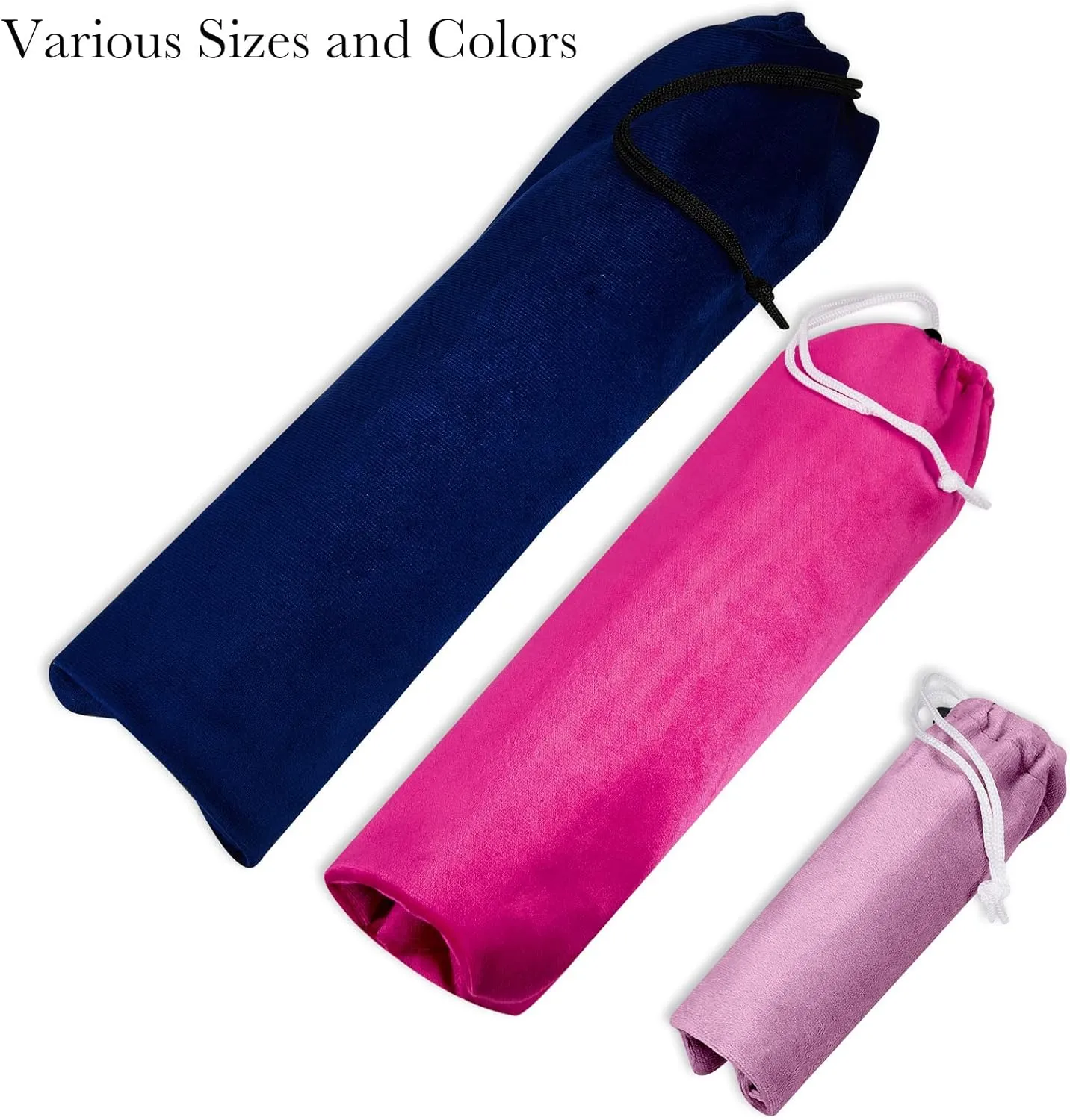Amylove 9 Pcs Satin Game Toy Storage Bag Silk Drawstring Bags Gift Bags Pouches for Lightweight Toys Organizer Stuff Sack Foldable Travel Pouch for Women, 3 Sizes(Pink, Purple, Navy Blue)