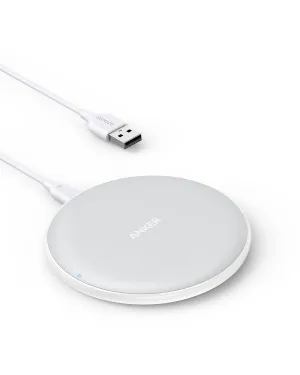 Anker 313 Wireless Charger (Pad), Qi-Certified, 10W Max Fast Charging for Samsung, Compatible with iPhone 16 Plus/15 Plus/14 Plus/12, AirPods (No AC Adapter, Not MagSafe Magnetic Charging Compatible)