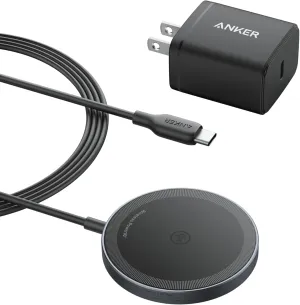 Anker MagSafe Charger Pad, MagGo iPhone 16 Wireless Charging Pad, Qi2 Certified 15W Wireless Charger, Compatible with iPhone 16/16 Plus/16 Pro/16 Pro Max/15/14/13/12 Series (USB-C Charger Included)