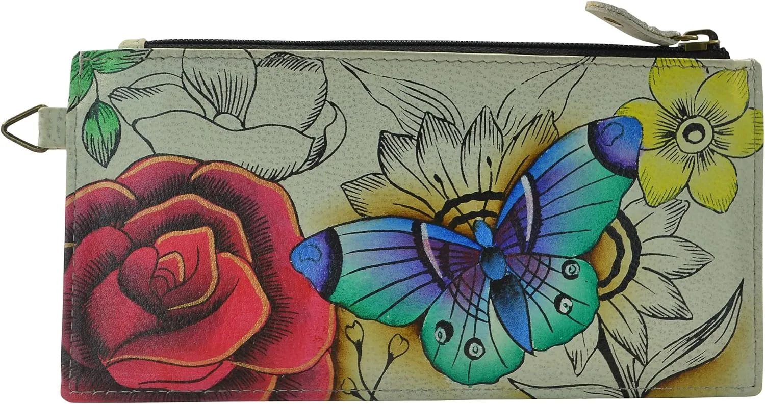 Anna by Anuschka Women's Hand Painted Genuine Leather Organizer Wallet