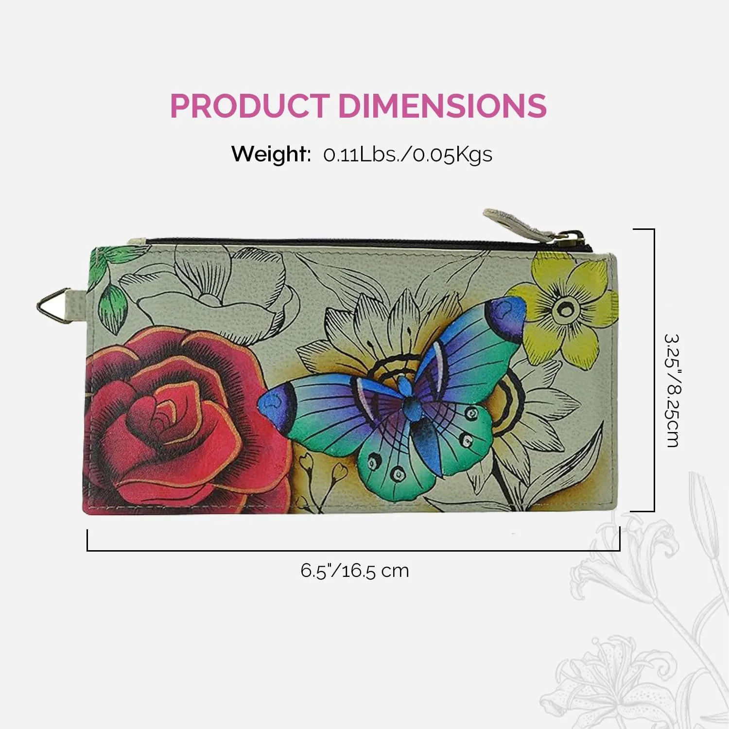 Anna by Anuschka Women's Hand Painted Genuine Leather Organizer Wallet