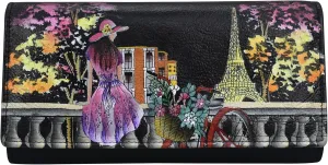 Anna by Anuschka Women's Hand Painted Leather Three Fold Organizer Wallet