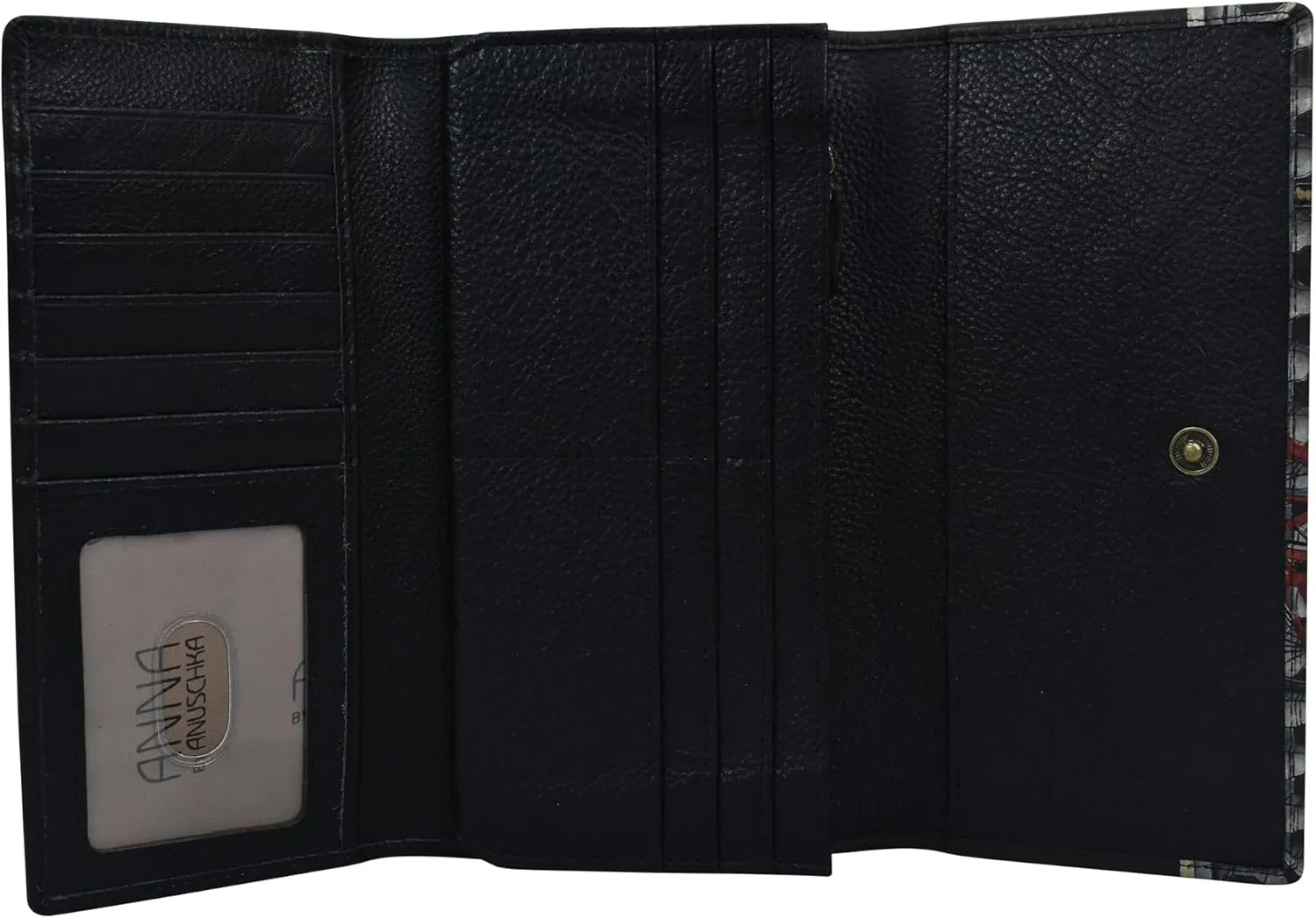 Anna by Anuschka Women's Hand Painted Leather Three Fold Organizer Wallet