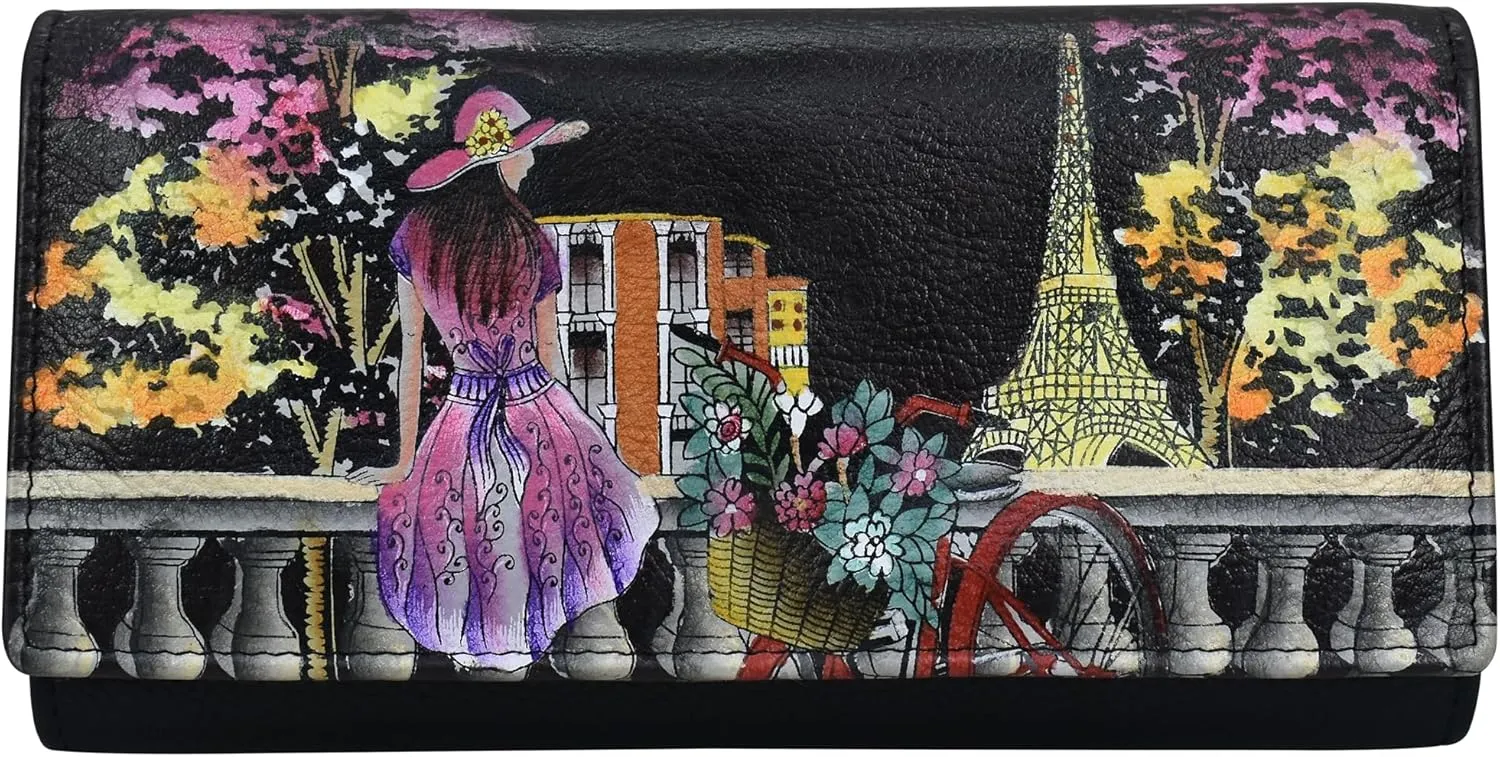 Anna by Anuschka Women's Hand Painted Leather Three Fold Organizer Wallet