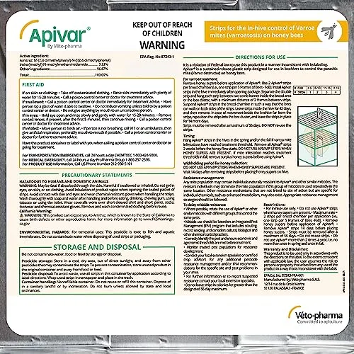 Apivar Varroa Mite Treatment Strips