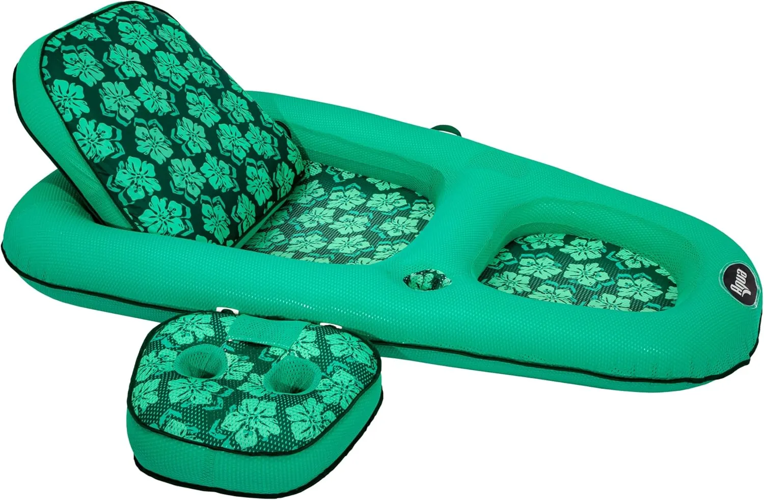 Aqua Campania Ultimate 2-in-1 Pool Float Lounge – Extra Large – Inflatable Pool Floats for Adults with Adjustable Backrest & Cupholder Caddy – Multiple Colors/Styles