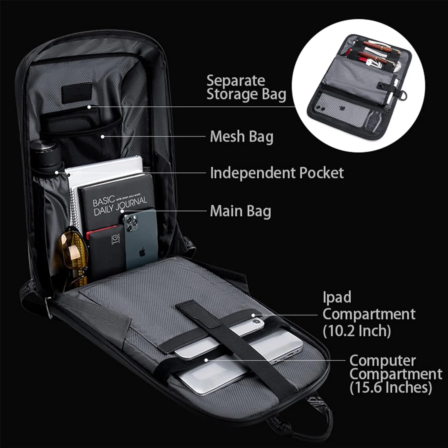 Arctic Hunter Semi Hard Gaming Backpack with Built in TSA lock Water Resistant Anti-Theft 15.6 inch Laptop Backpack for Men and Women, B00451