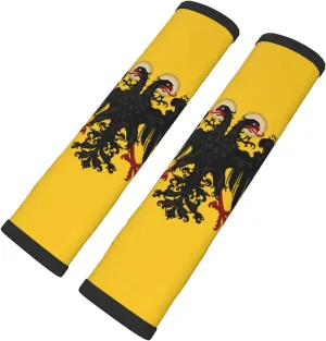 ARESU Flag of The Holy Roman Emperor Seat Belt Cover Seatbelt Shoulder Pad Universal Car Seat Belt Pads for Car/Bag, Black