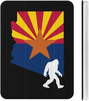 Arizona State Flag Map Bigfoot Protective Case Compatible with Ipad Mini4/5/6 with Pen Slot Kickstand