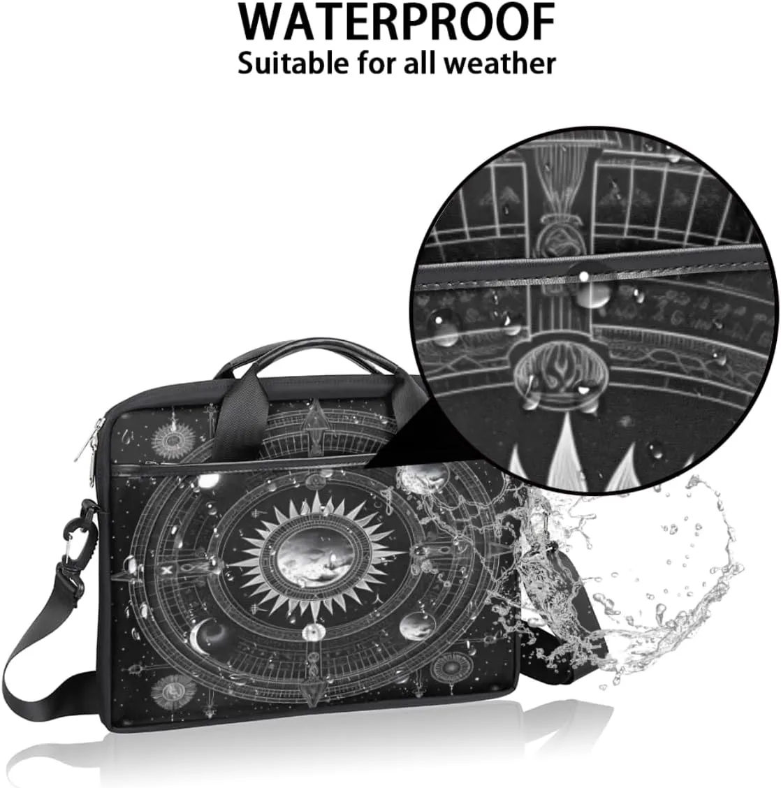 Arranged Butterfly Laptop Bag for Men Women 13-15 Inch Case Bags Sleeve Shoulder with Anti Slip Removable The Pad Straps