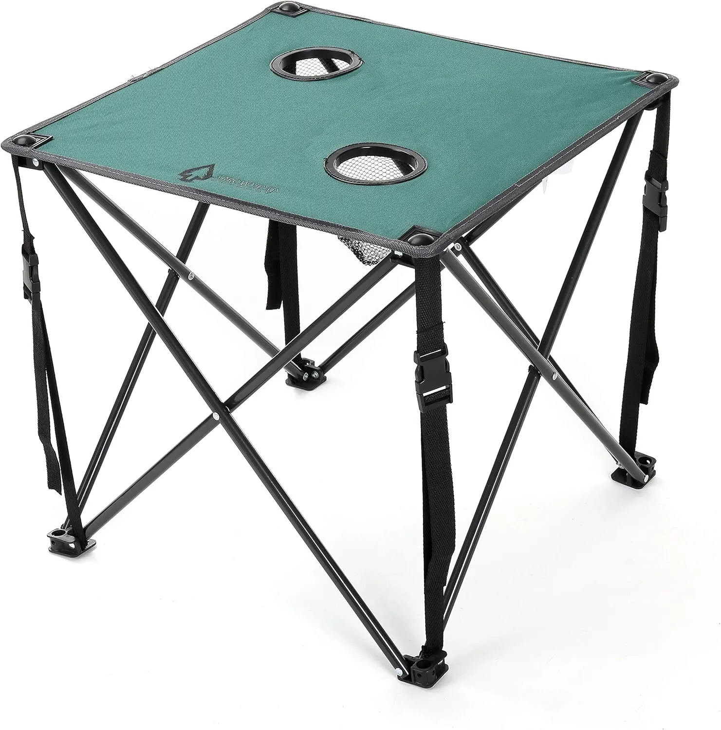 ARROWHEAD OUTDOOR 26” (66cm) Heavy-Duty Portable Camping Folding Table, 2 Cup Holders, Compact, Square, Carrying Case Included, Steel Frame, High-Grade 600D Canvas, USA-Based Support