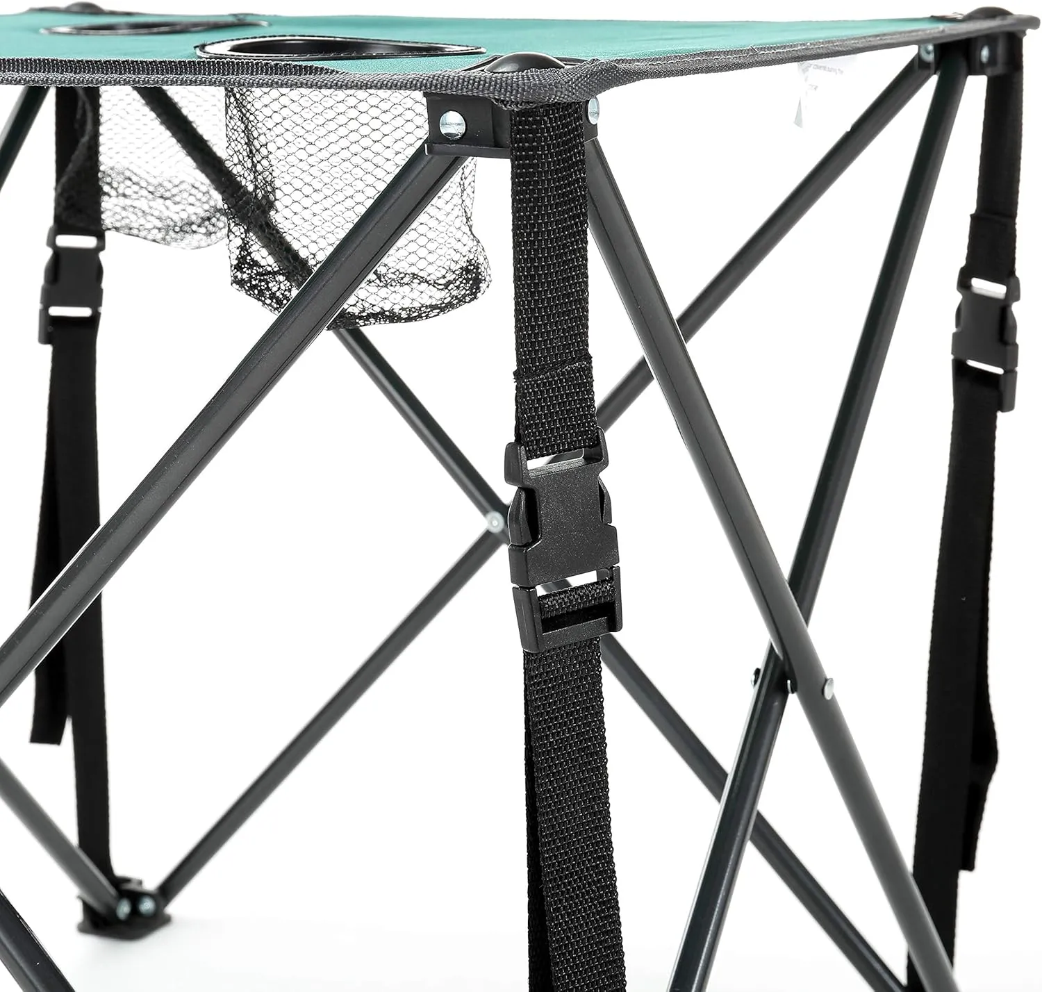 ARROWHEAD OUTDOOR 26” (66cm) Heavy-Duty Portable Camping Folding Table, 2 Cup Holders, Compact, Square, Carrying Case Included, Steel Frame, High-Grade 600D Canvas, USA-Based Support