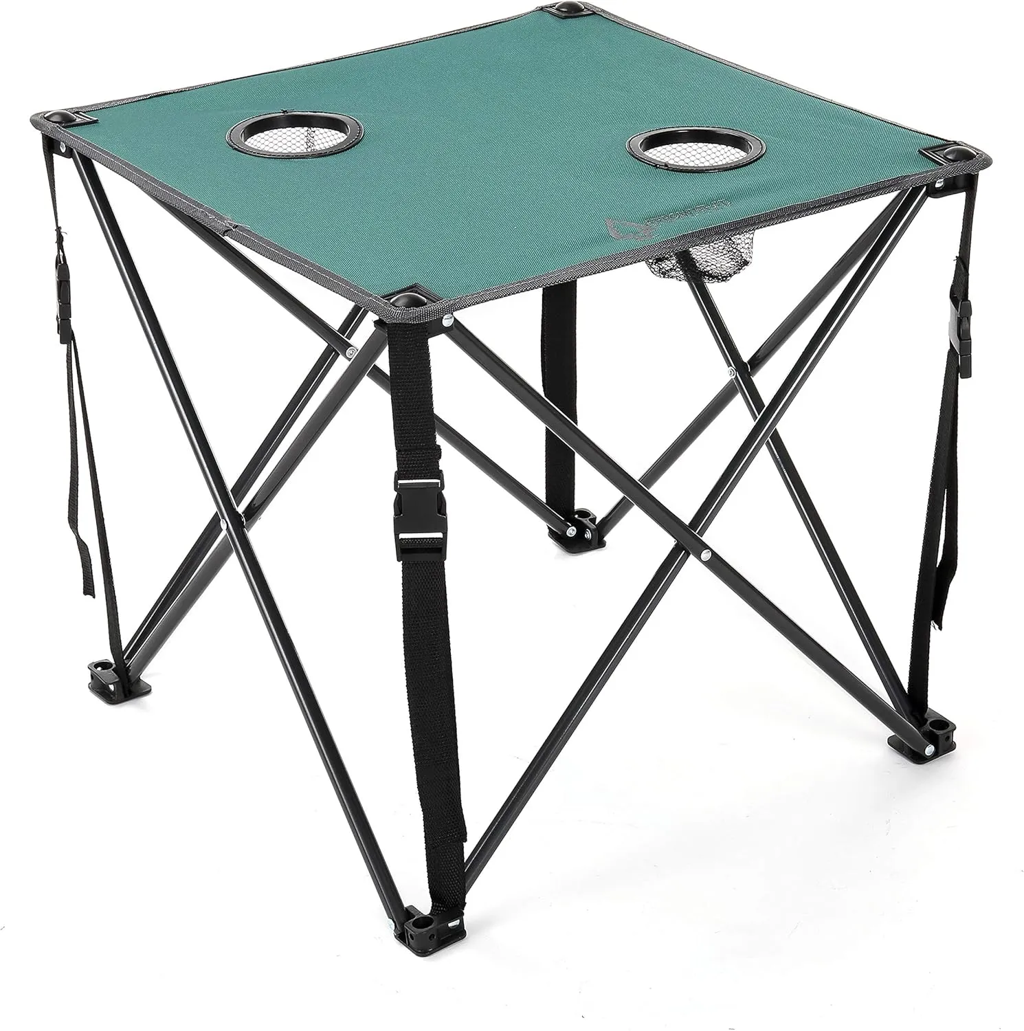 ARROWHEAD OUTDOOR 26” (66cm) Heavy-Duty Portable Camping Folding Table, 2 Cup Holders, Compact, Square, Carrying Case Included, Steel Frame, High-Grade 600D Canvas, USA-Based Support