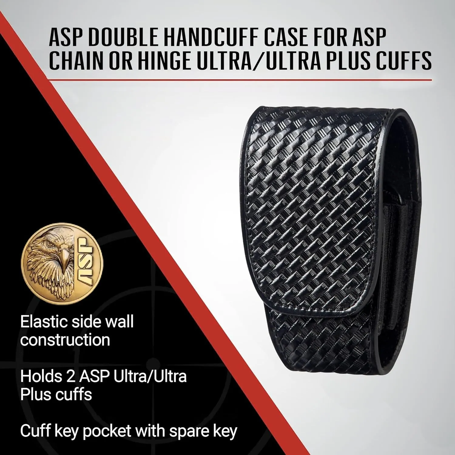 ASP Double Handcuff Case for ASP Handcuffs, Police Gear for Duty Belt, Law Enforcement Gear, Tactical and Personal Defense Equipment, Security Guard Equipment, Handcuff Case for Duty Belt