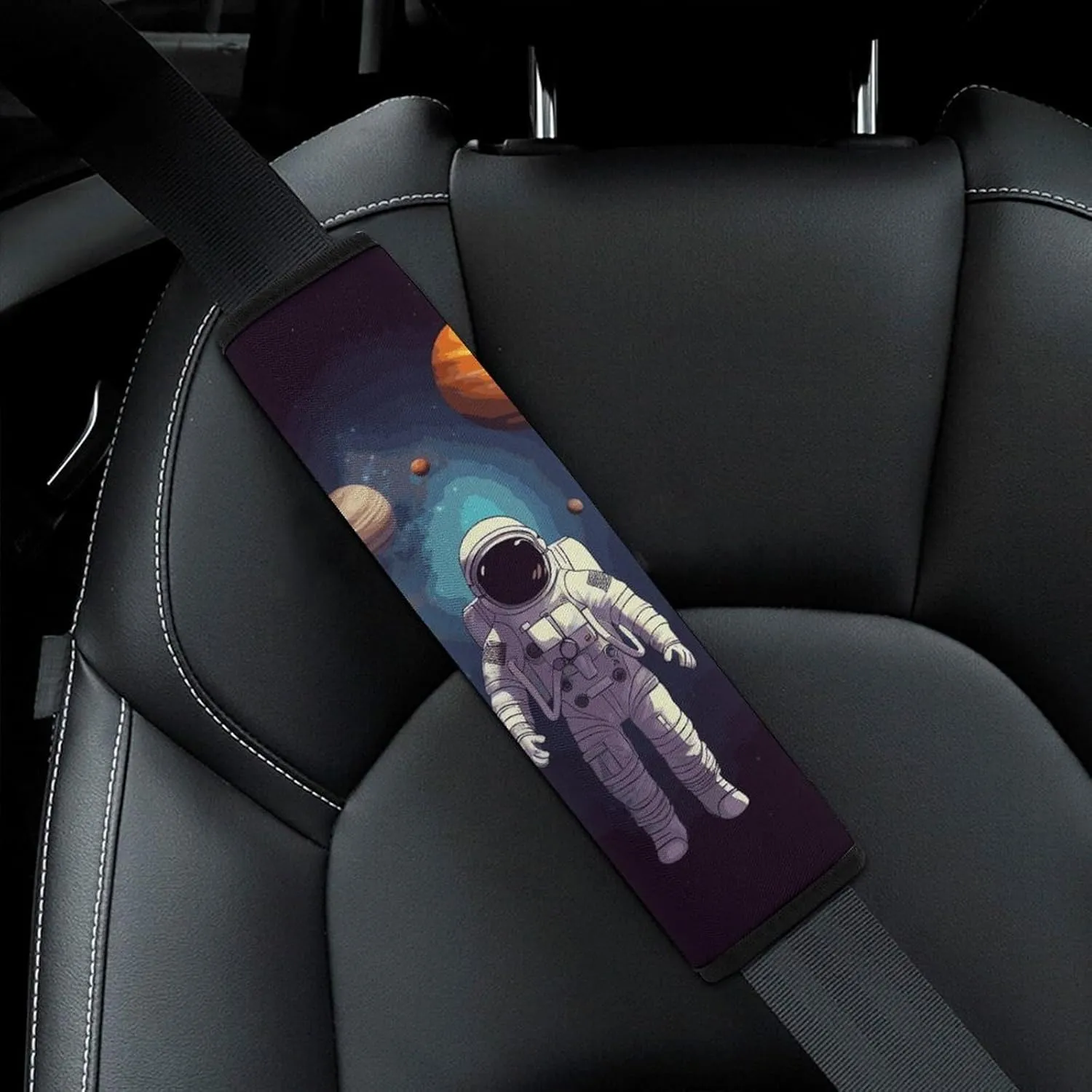 Astronaut Solar System Planets Auto Seat Belt Cover 1PCS Universal Car Seat Belt Shoulder Protector Pad, Protect Your Shoulders and Neck for Car Seat Belt, Shoulder Bag, Backpack