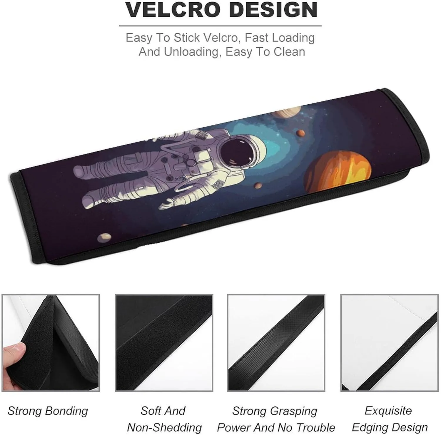 Astronaut Solar System Planets Auto Seat Belt Cover 1PCS Universal Car Seat Belt Shoulder Protector Pad, Protect Your Shoulders and Neck for Car Seat Belt, Shoulder Bag, Backpack