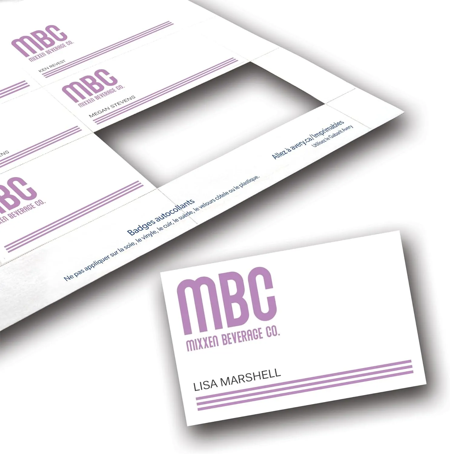 Avery Name Badge Inserts, 3" x 4", Print or Write, Laser/Inkjet, 300 Inserts Per Pack, 5-Pack, 1,500 Badge Inserts Total (5392)