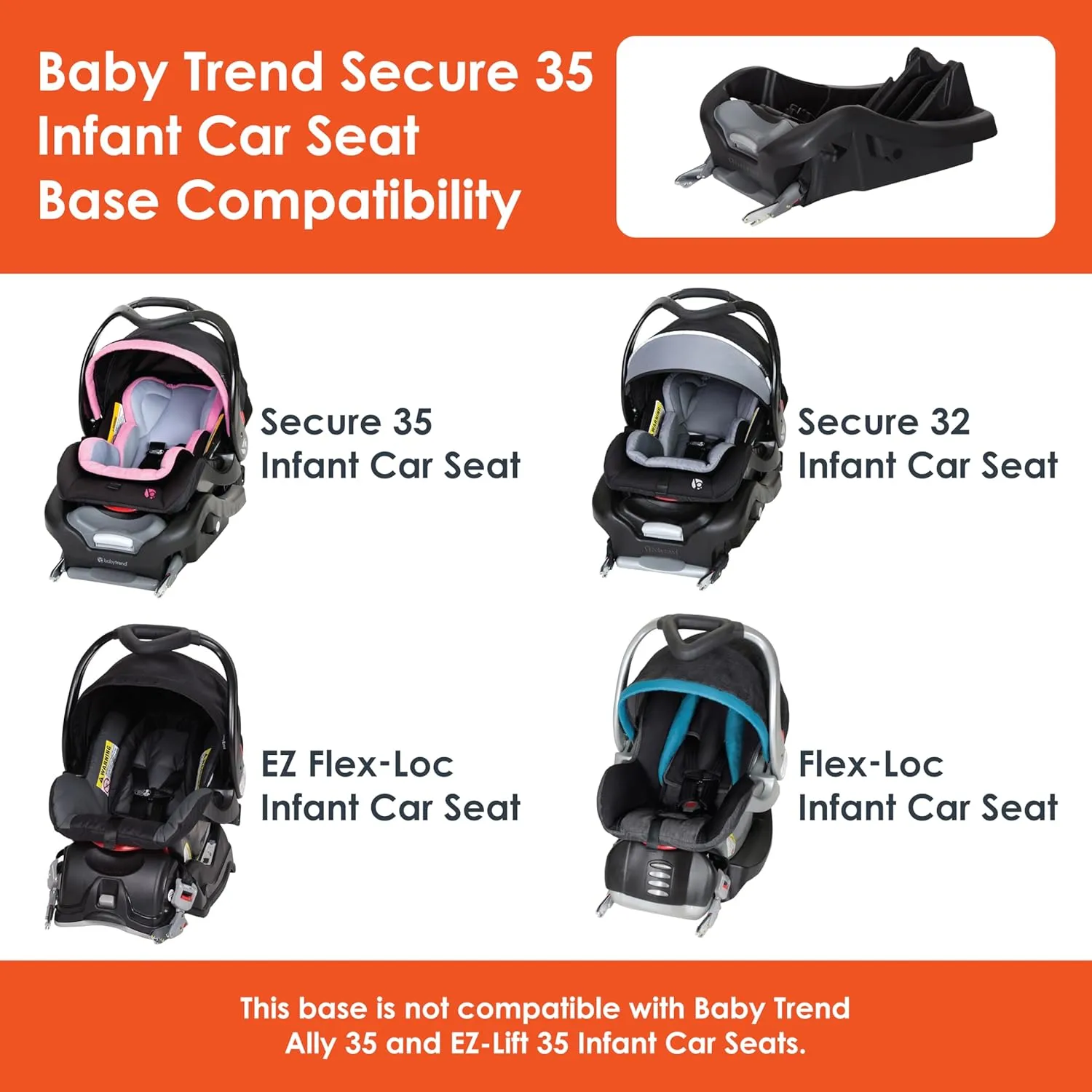 Baby Trend Skyview Plus Travel System, Bluebell   2nd Secure 35 Infant Car Seat Base