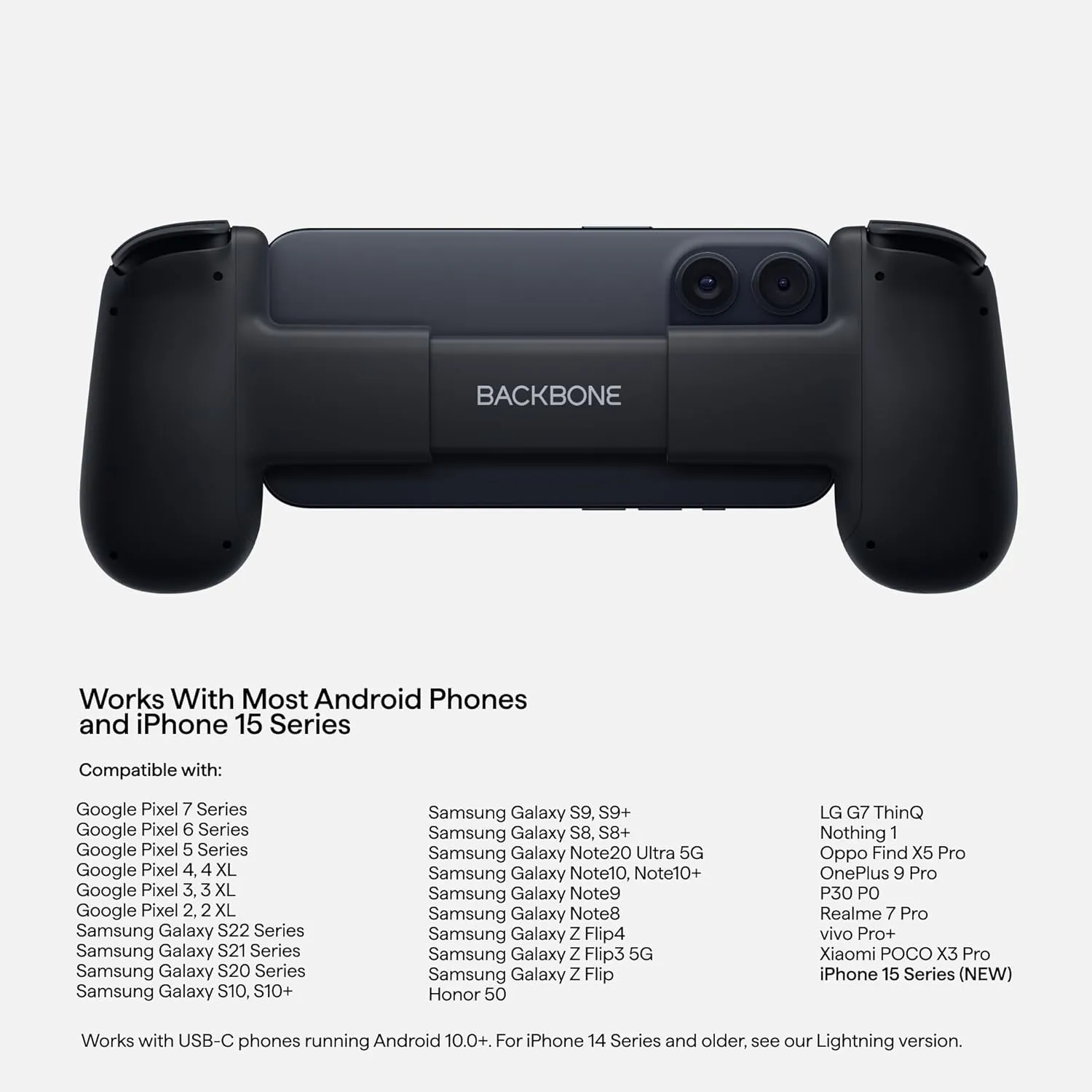 BACKBONE One Mobile Gaming Controller for Android and iPhone 15/16 Series (USB-C) - 2nd Gen - Turn Your Phone into a Gaming Console - Play Xbox, PlayStation, Call of Duty, Roblox, Fortnite & More