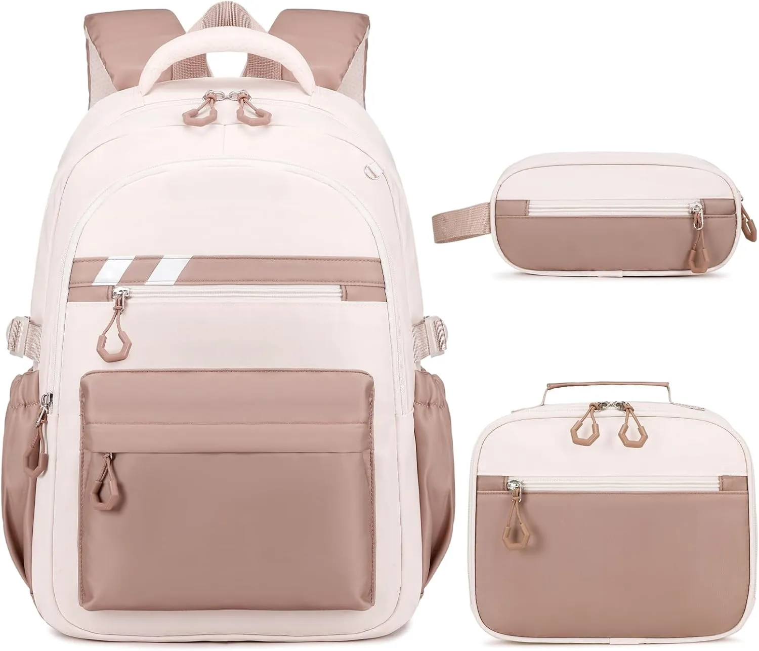 Backpack for Girls, 3Pcs Girls Backpacks with Lunch Bag Pencil Case, Kids School Backpack for Teen Girl Students Kindergarten Elementary Middle High School Bookbag Set
