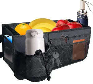 Basket for Walkers for Seniors Detachable, Cup Holder Bag Accessories for Folding Walker, Big Capacity Fold Pouch Pockets, Replacment for Walker Tray, Carrying Storage and Organizer for Water Food