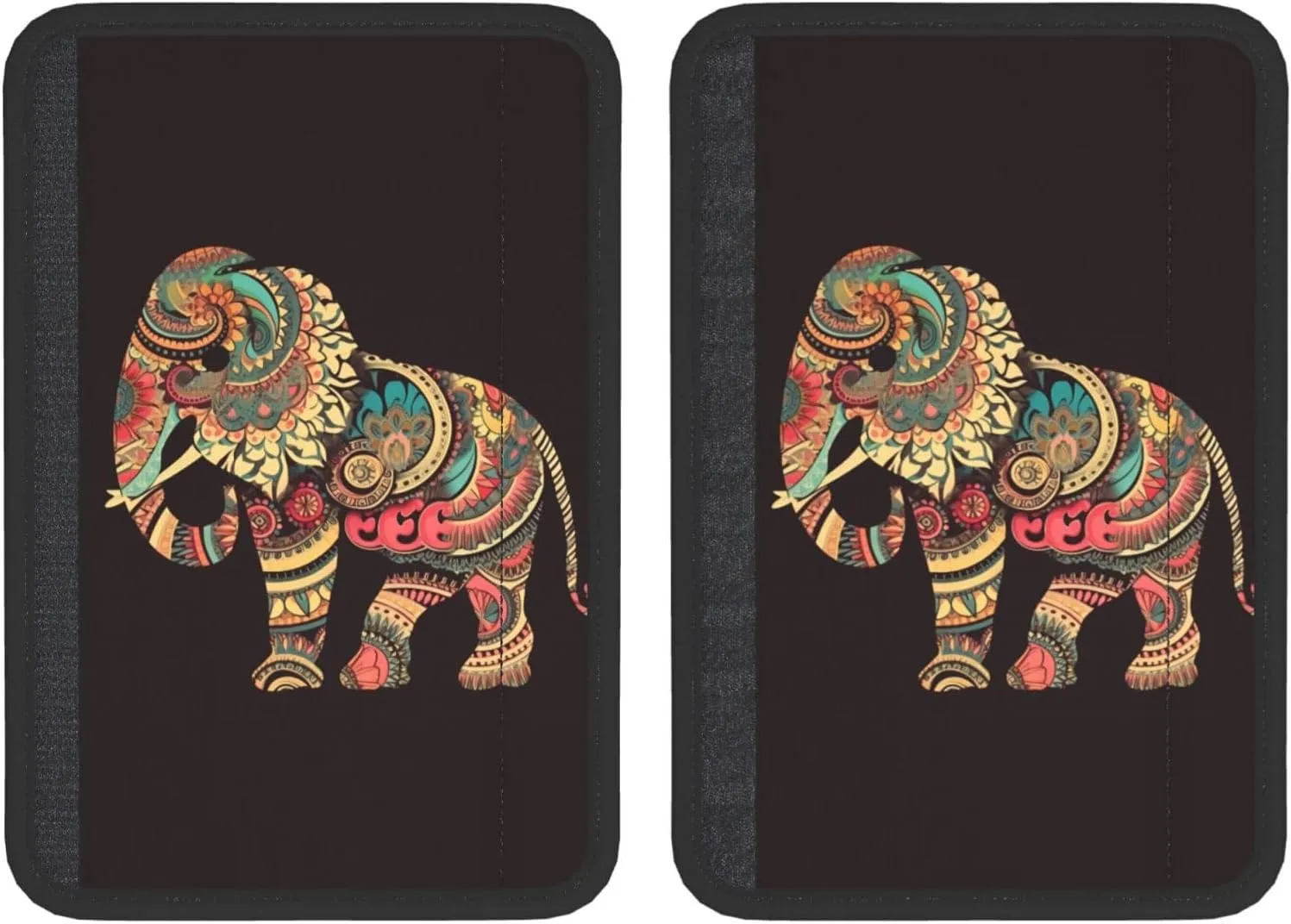 Beautiful Elephant Car Seat Belt Pad 2 Pack Universal Fit Seatbelt Cover Soft and Comfortable Backpack Shoulder Pad Adjustable Neck Cushion Protector Harness Pad for Car Bag