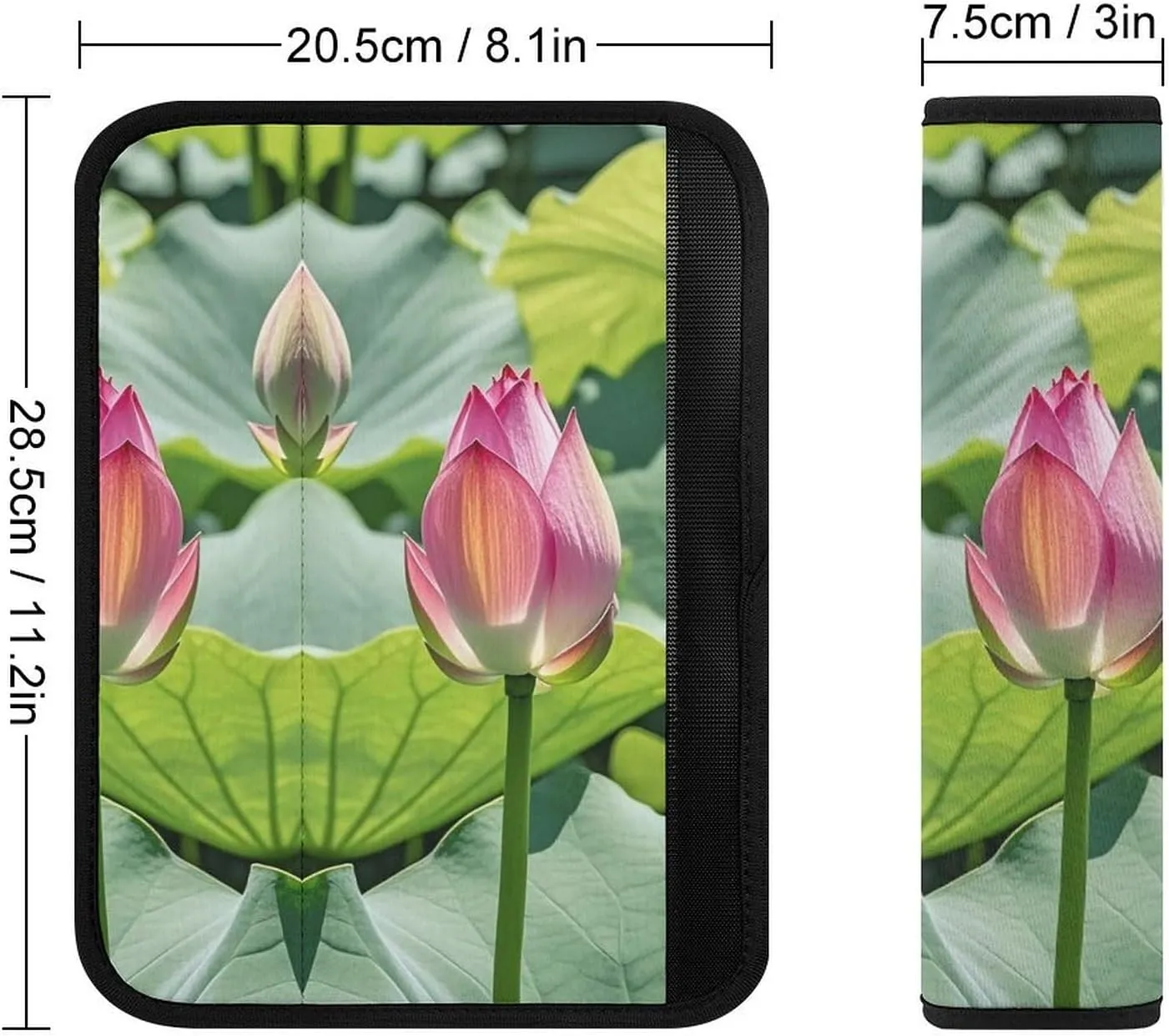 Beautiful Lotus Flowers Auto Seat Belt Cover 1PCS Universal Car Seat Belt Shoulder Protector Pad, Protect Your Shoulders and Neck for Car Seat Belt, Shoulder Bag, Backpack