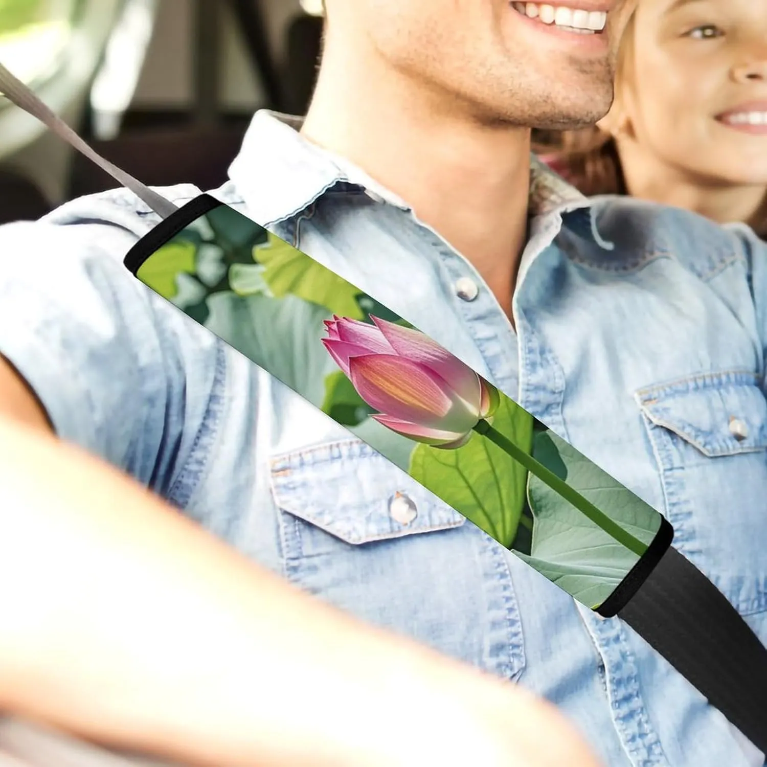 Beautiful Lotus Flowers Auto Seat Belt Cover 1PCS Universal Car Seat Belt Shoulder Protector Pad, Protect Your Shoulders and Neck for Car Seat Belt, Shoulder Bag, Backpack