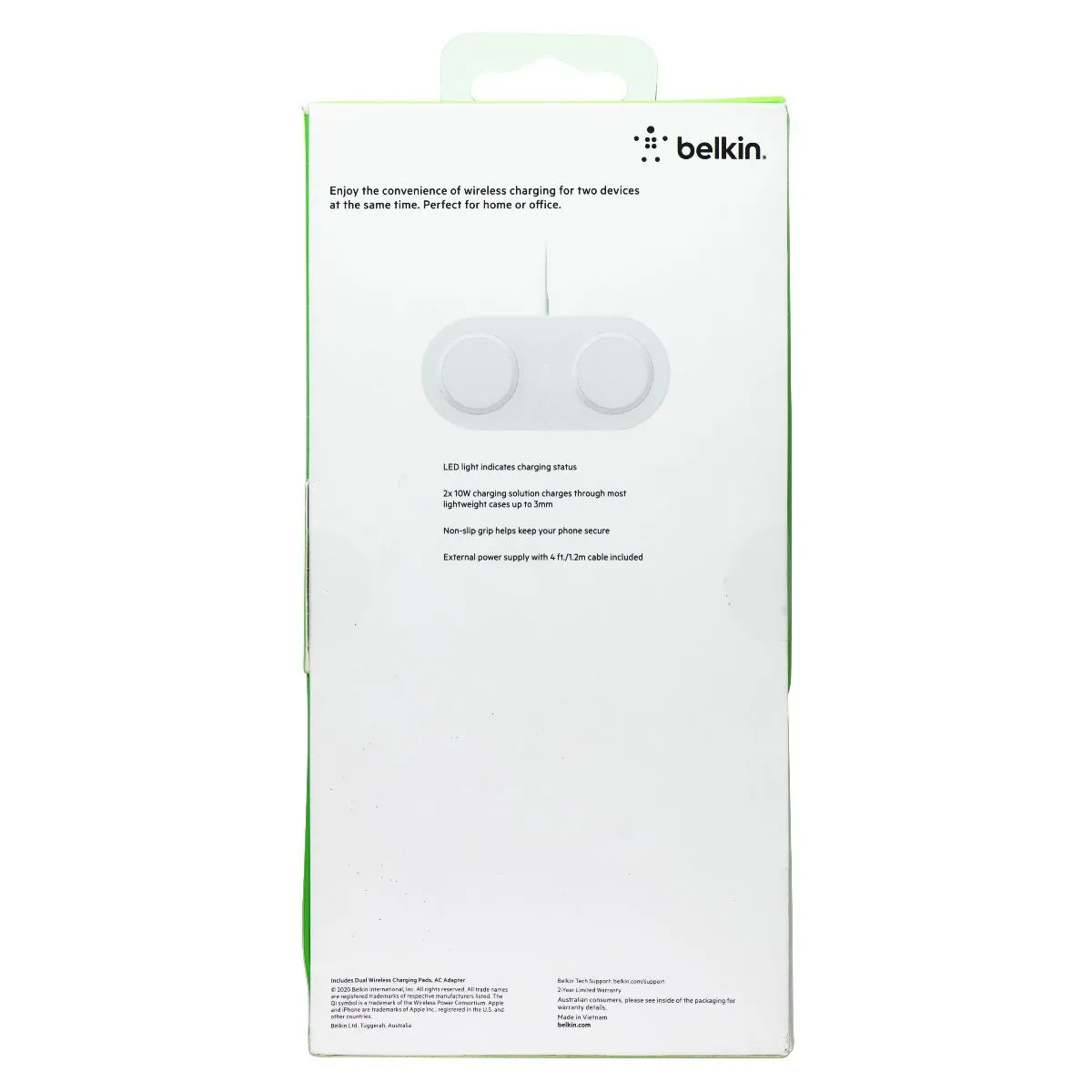 Belkin BoostCharge 10W Dual Wireless Charging Pad - White (Australian Version)