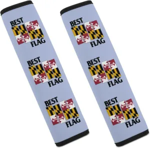 Best Maryland Flag Fashion Car Seat Belt Cover Pad for Shoulder Bag Camera Soft Comfort Accessories 2PCS