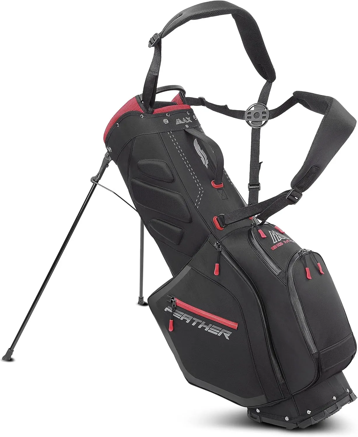 Big Max Dri Lite Feather: Ergonomic Ultra-Lightweight Golf Bag, 5-Way Golf Club Divider, Easy Access Water-Repellent Pockets and Integrated Cooler Bag for Beverages
