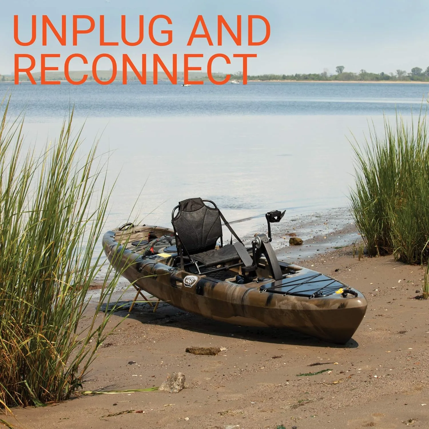 BKC PK13 13' Pedal Drive Fishing Kayak W/Rudder System and Instant Reverse, Paddle, Upright Back Support Aluminum Frame Seat, 1 Person Foot Operated Kayak