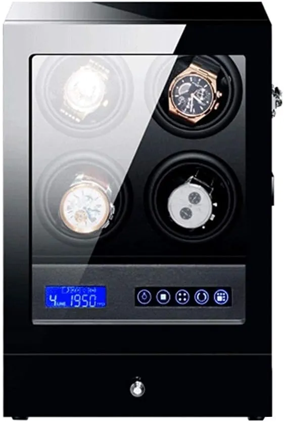 Black Automatic Watch Winder Box with Led Backlight Storage Drawer LCD Touch Sn Control Piano Paint Exterior Quiet Motor Creativity 2 2 Watch Winder Display Watch Box