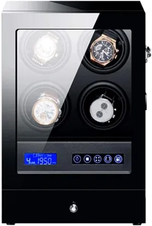 Black Automatic Watch Winder Box with Led Backlight Storage Drawer LCD Touch Sn Control Piano Paint Exterior Quiet Motor Creativity 2 2 Watch Winder Display Watch Box