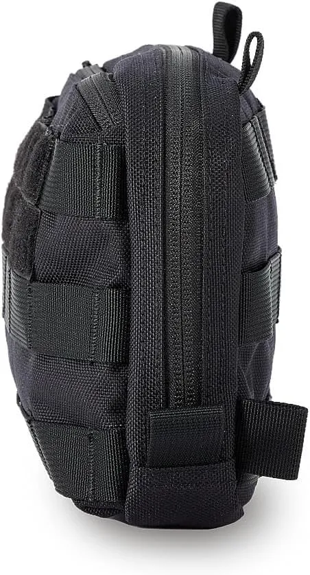 Black Tactical Molle EDC Pouch - Admin Pouch with Molle Attachments for Backpacks