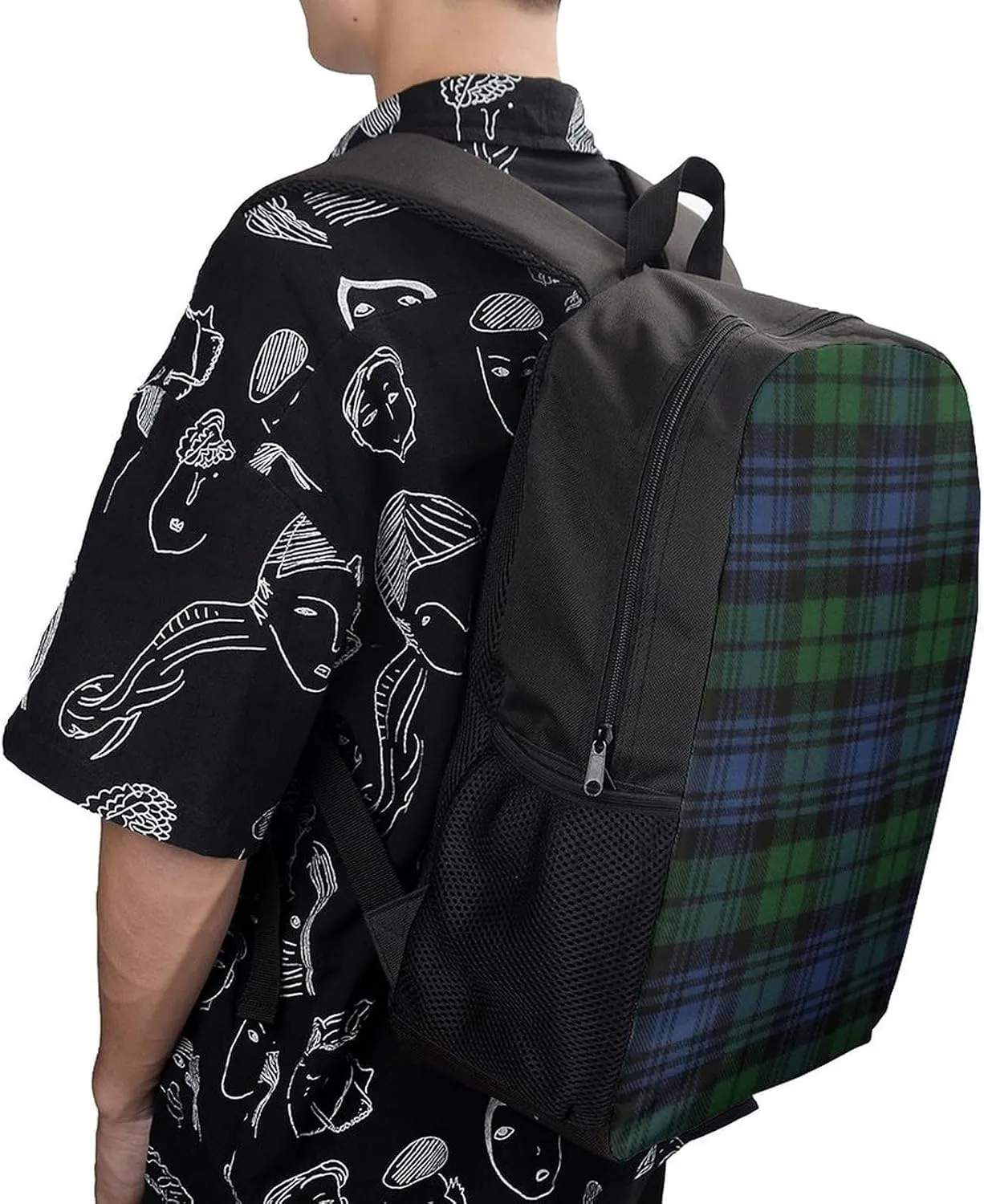 Black Watch Ancient Original Scottish Tartan Backpack Lightweight Waterproof Backpacks Laptop Backpack for Unisex Casual Travel Daypacks Large Capacity