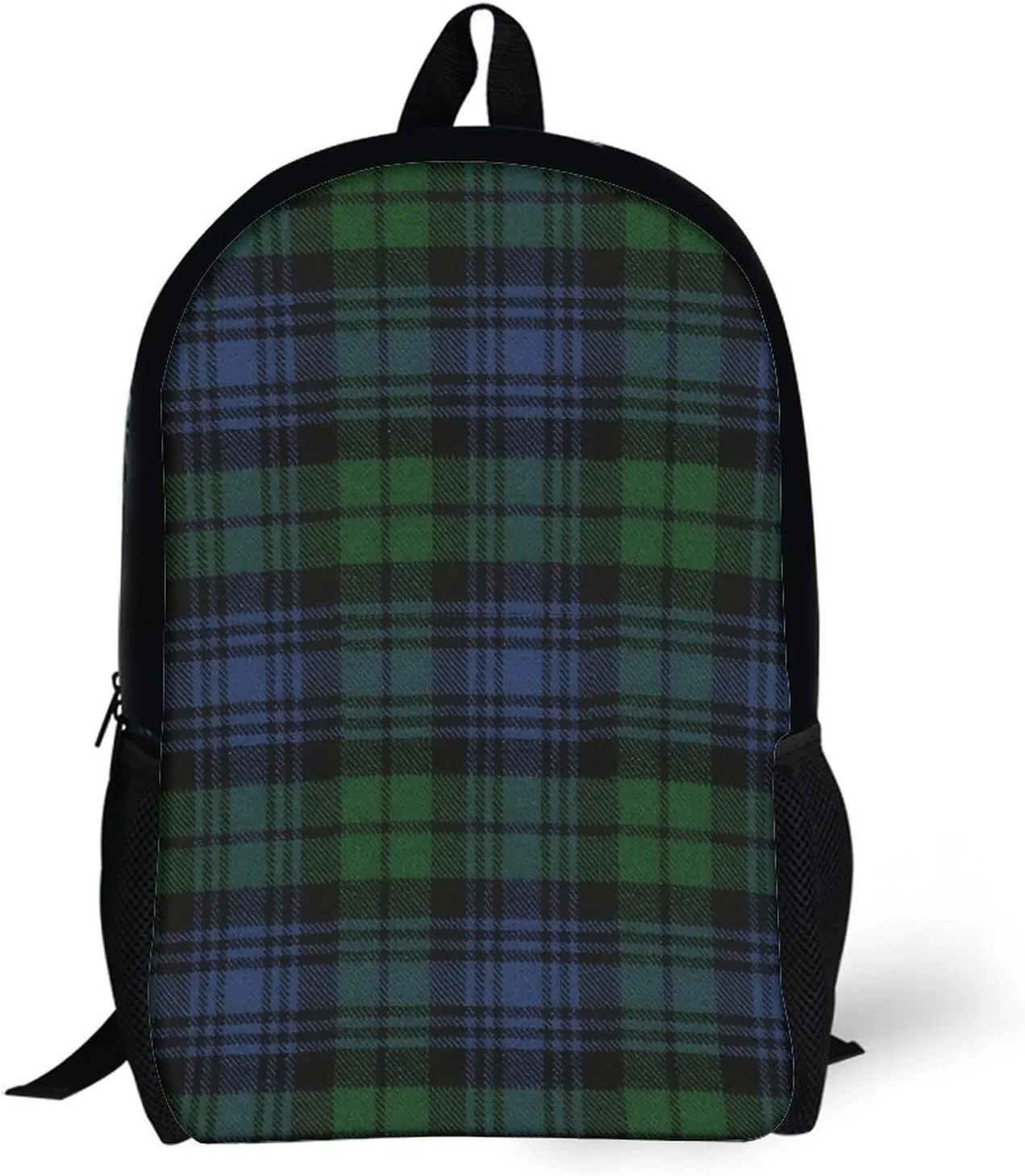 Black Watch Ancient Original Scottish Tartan Backpack Lightweight Waterproof Backpacks Laptop Backpack for Unisex Casual Travel Daypacks Large Capacity