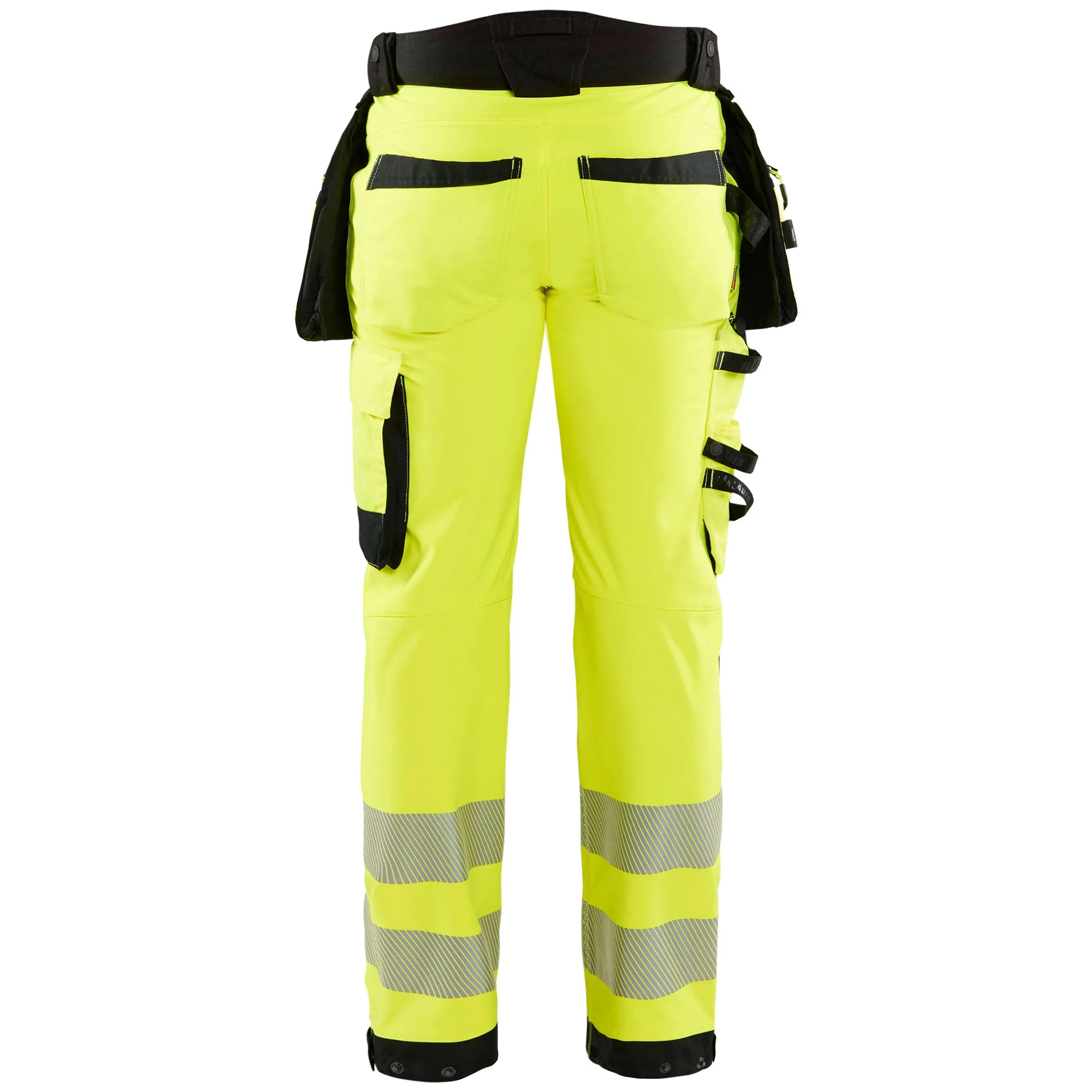 Blaklader 1820 Hi-Vis Yellow/Black Softshell Trousers With Holster Pockets