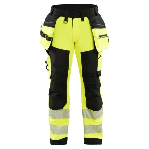 Blaklader 1820 Hi-Vis Yellow/Black Softshell Trousers With Holster Pockets
