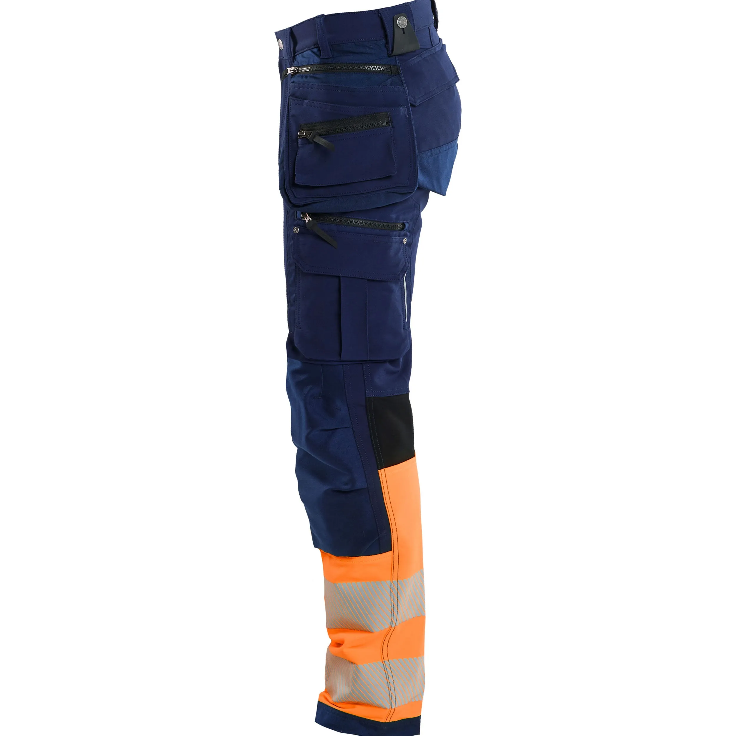 Blaklader 1993 Navy Blue/Hi-Vis Orange Trousers 4-Way-Stretch With Holster Pockets