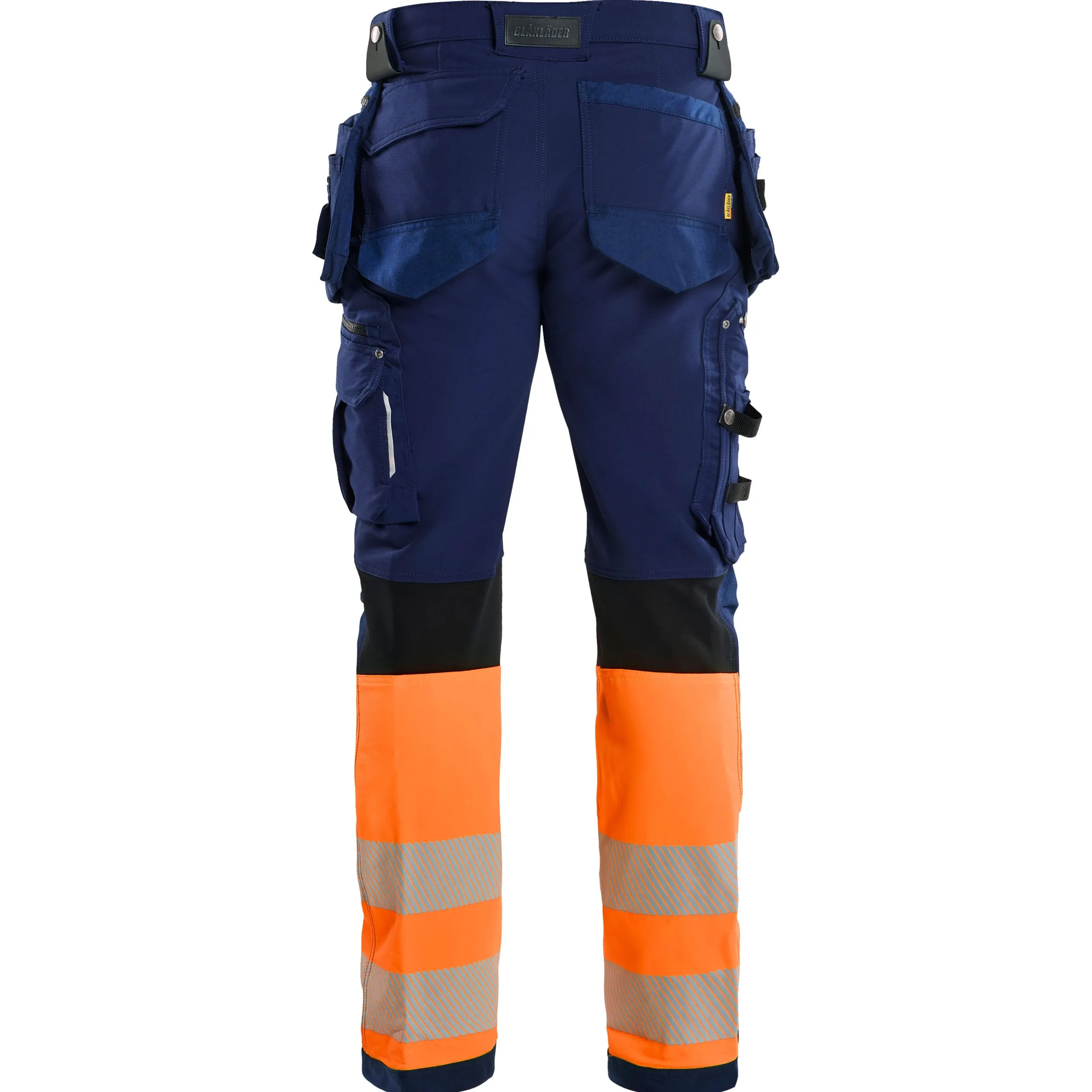 Blaklader 1993 Navy Blue/Hi-Vis Orange Trousers 4-Way-Stretch With Holster Pockets