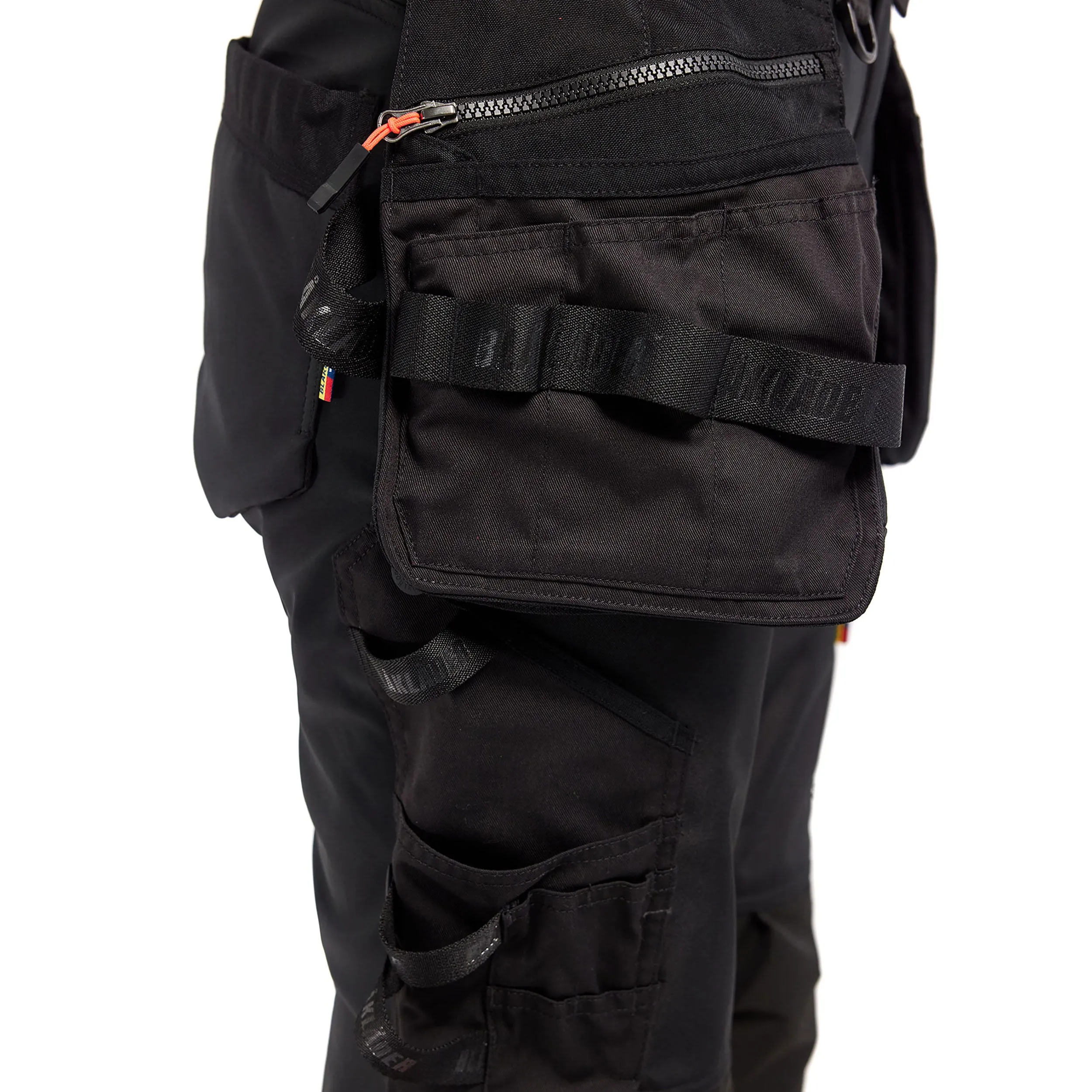 Blaklader 7114 Black/Red Hi-Vis Women's Softshell Trousers With Holster Pockets
