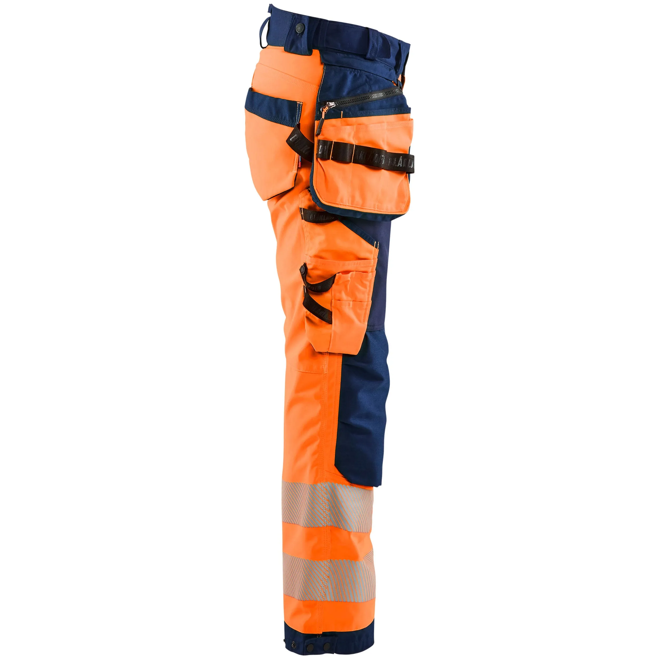 Blaklader 7118 Hi-Vis Orange/Navy Blue Women's Softshell Trousers With Holster Pockets