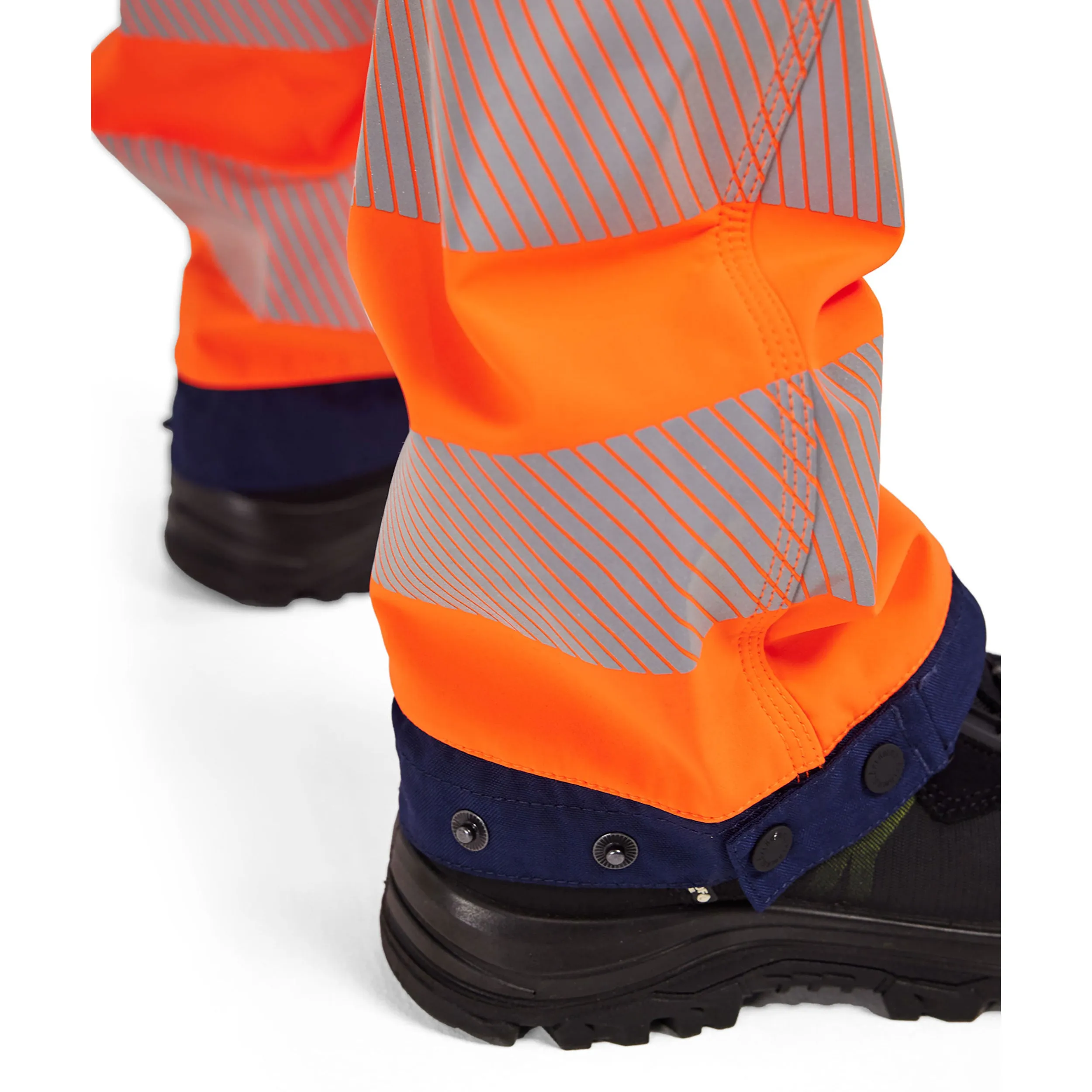 Blaklader 7118 Hi-Vis Orange/Navy Blue Women's Softshell Trousers With Holster Pockets