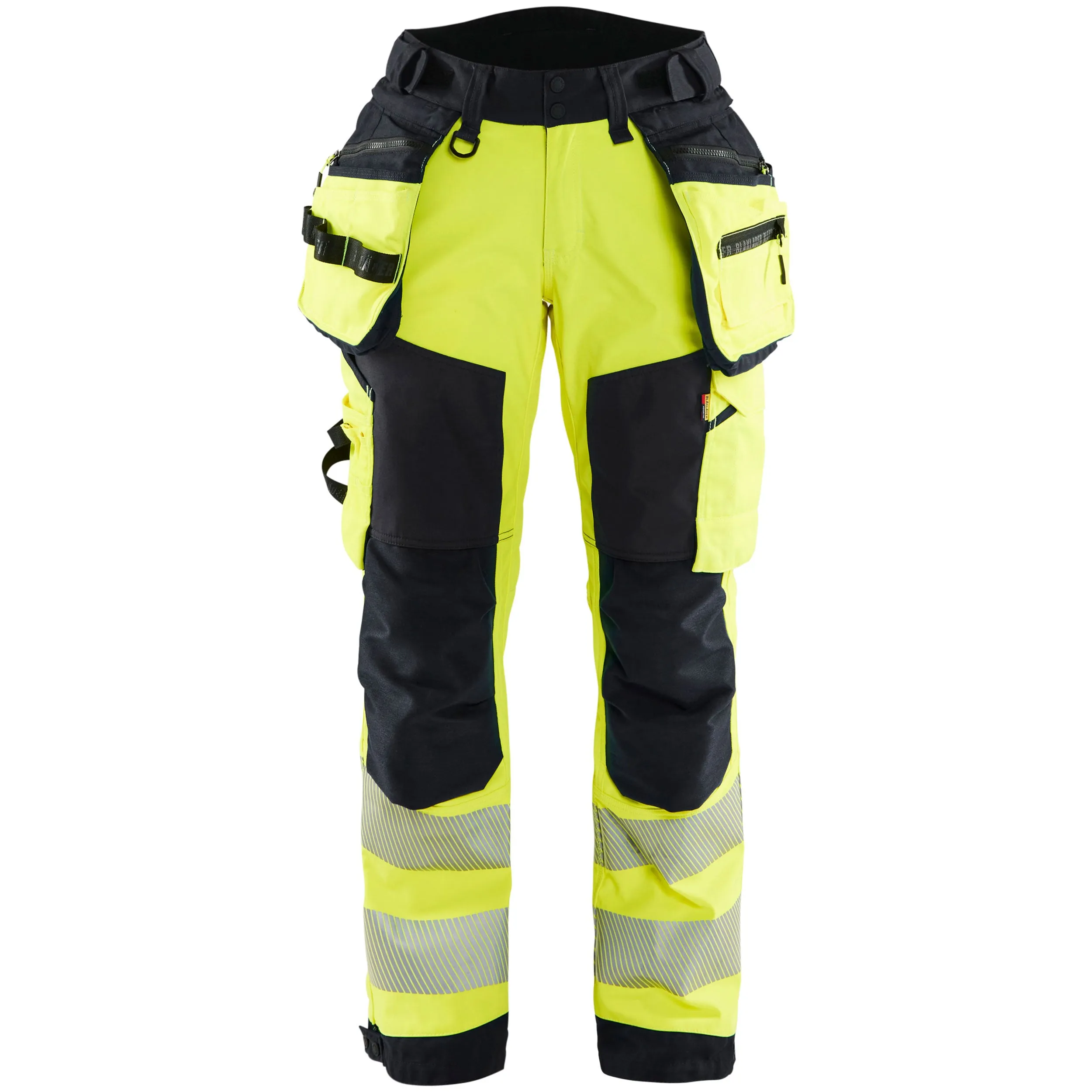 Blaklader 7118 Hi-Vis Yellow/Black Women's Softshell Trousers With Holster Pockets