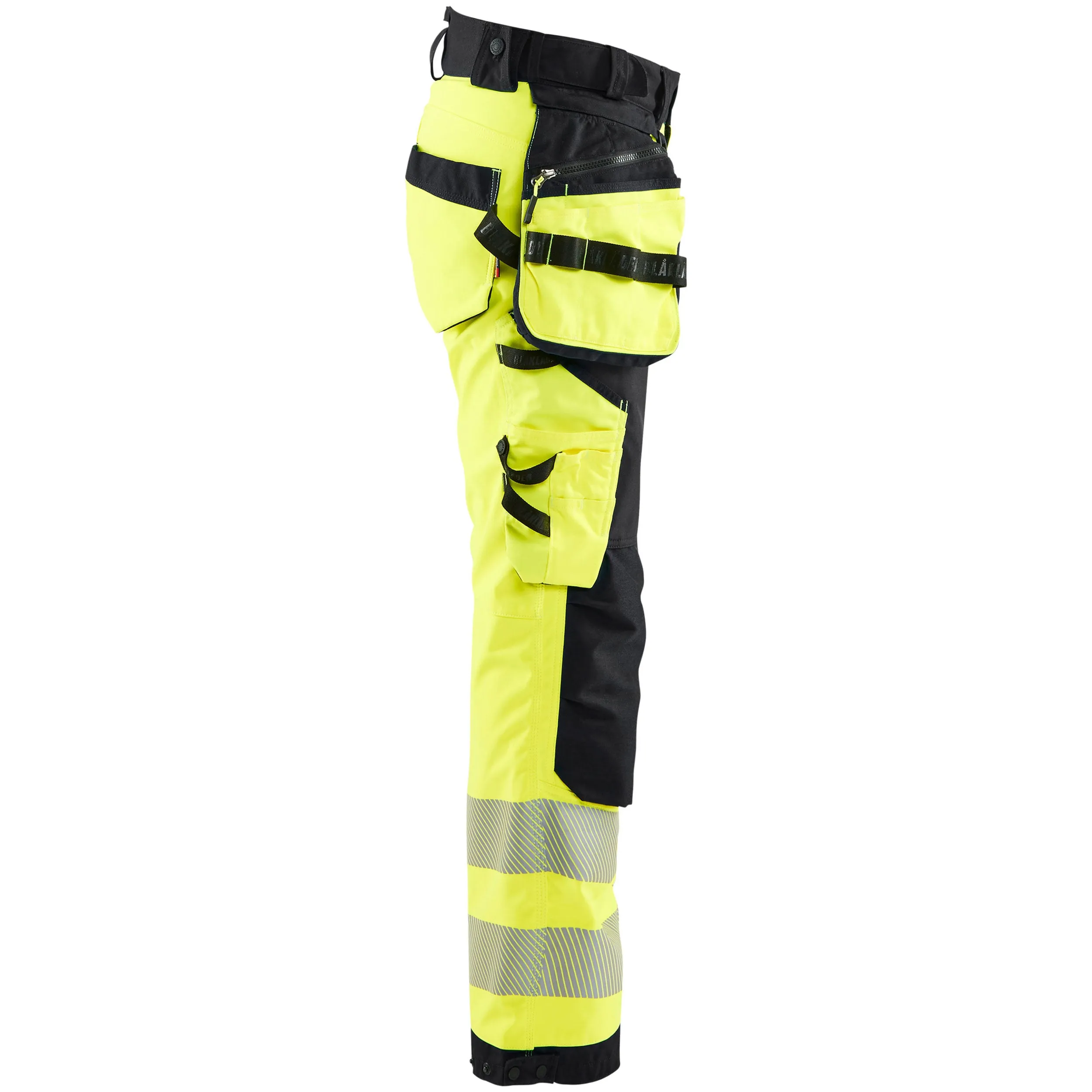 Blaklader 7118 Hi-Vis Yellow/Black Women's Softshell Trousers With Holster Pockets