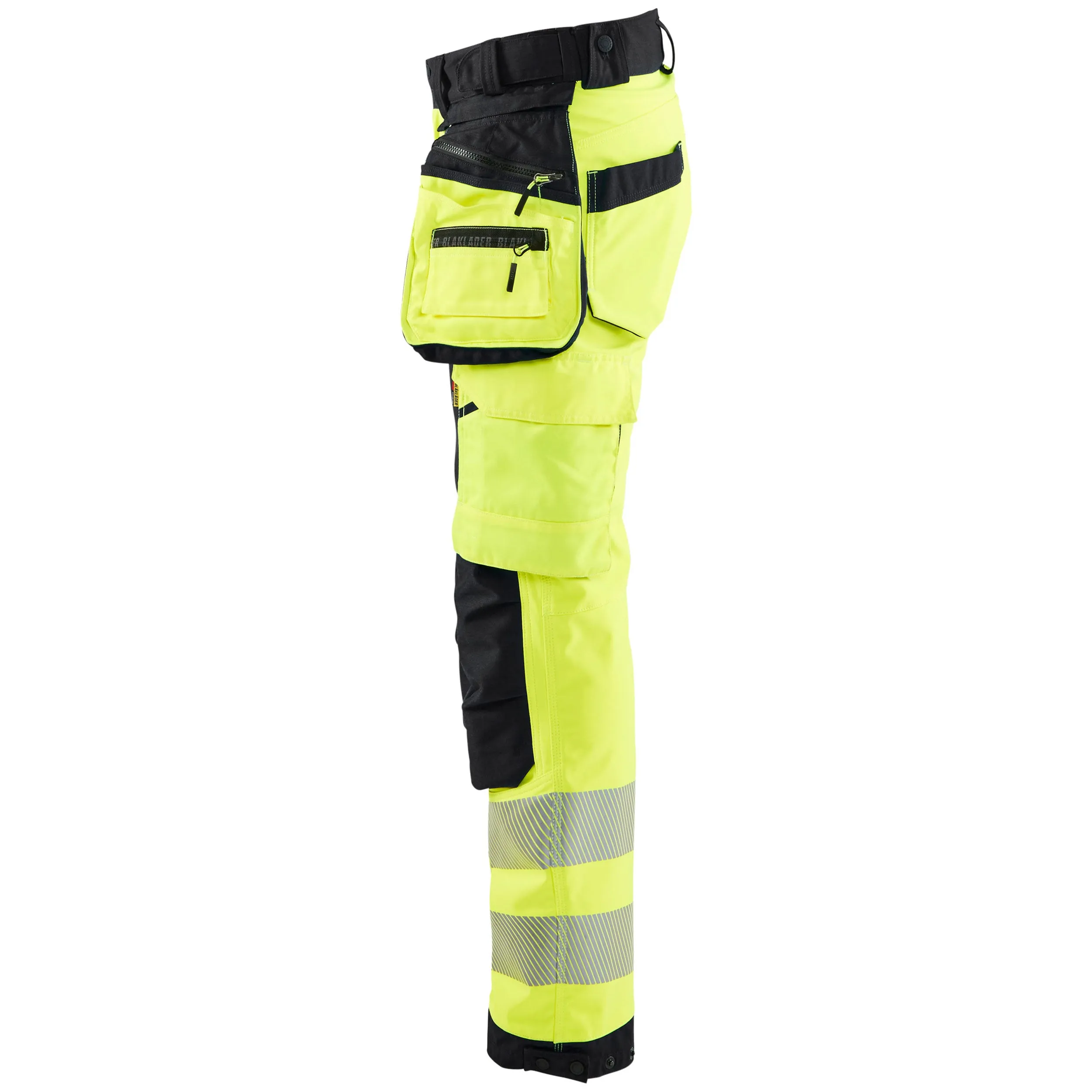 Blaklader 7118 Hi-Vis Yellow/Black Women's Softshell Trousers With Holster Pockets