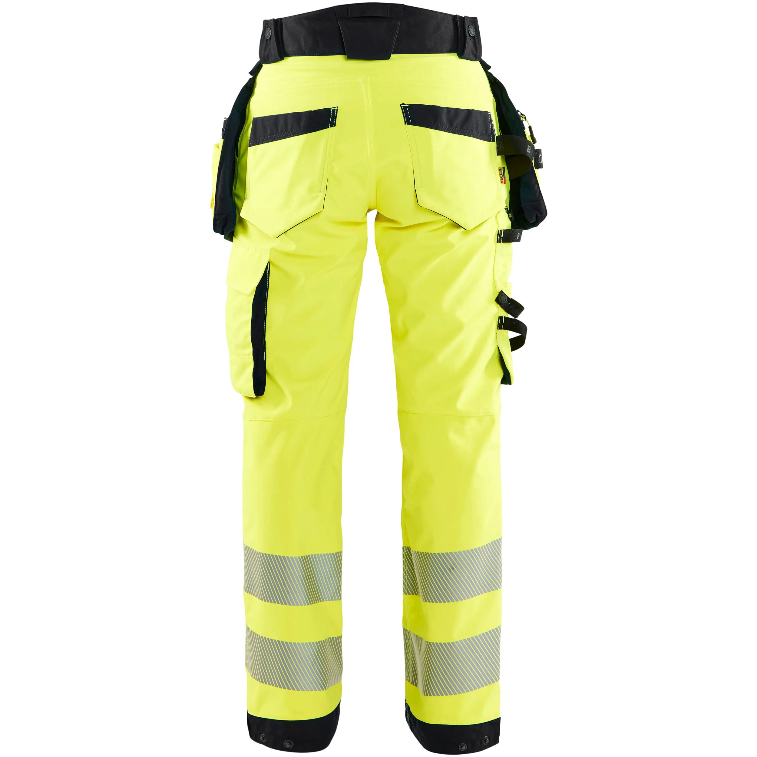 Blaklader 7118 Hi-Vis Yellow/Black Women's Softshell Trousers With Holster Pockets