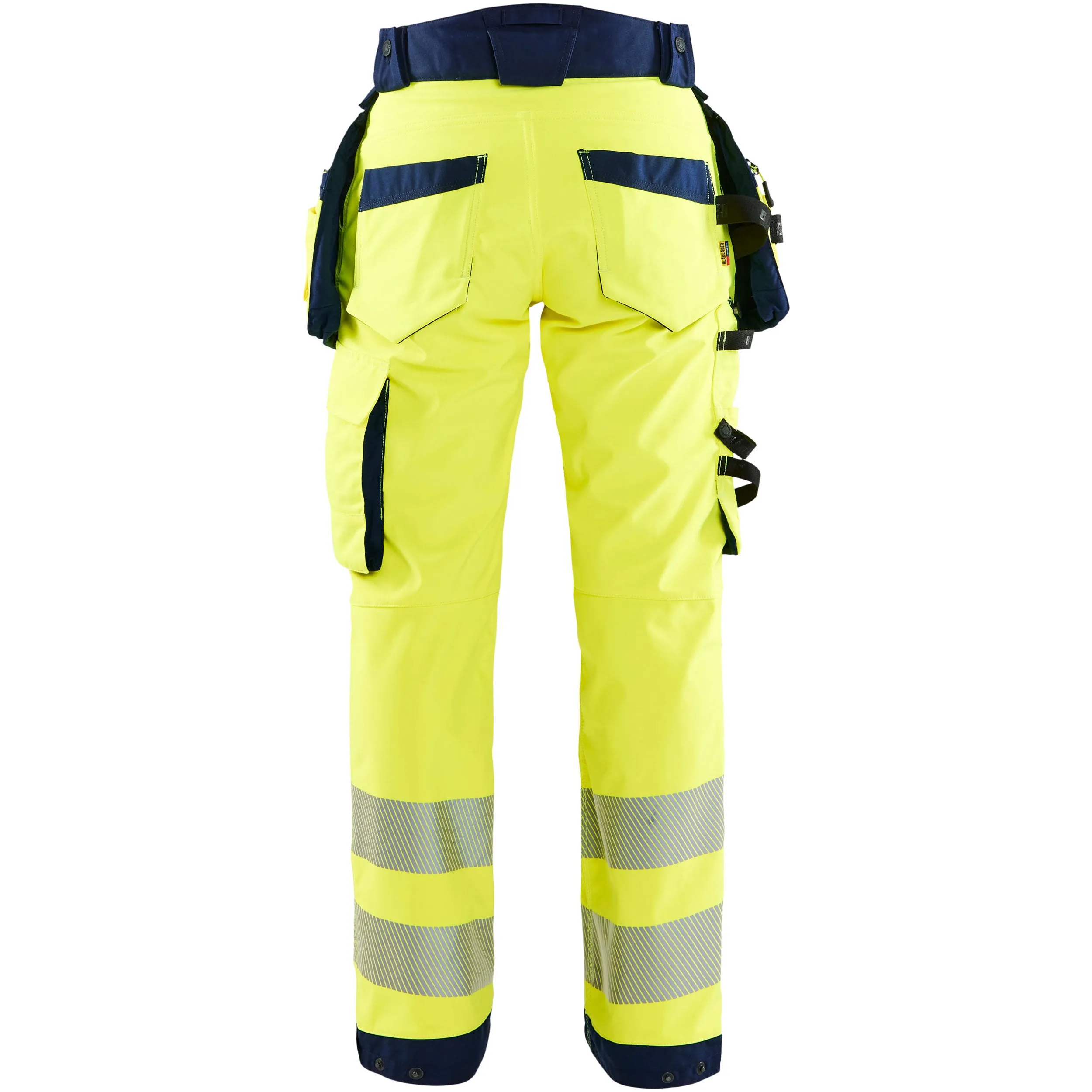 Blaklader 7118 Hi-Vis Yellow/Navy Blue Women's Softshell Trousers With Holster Pockets